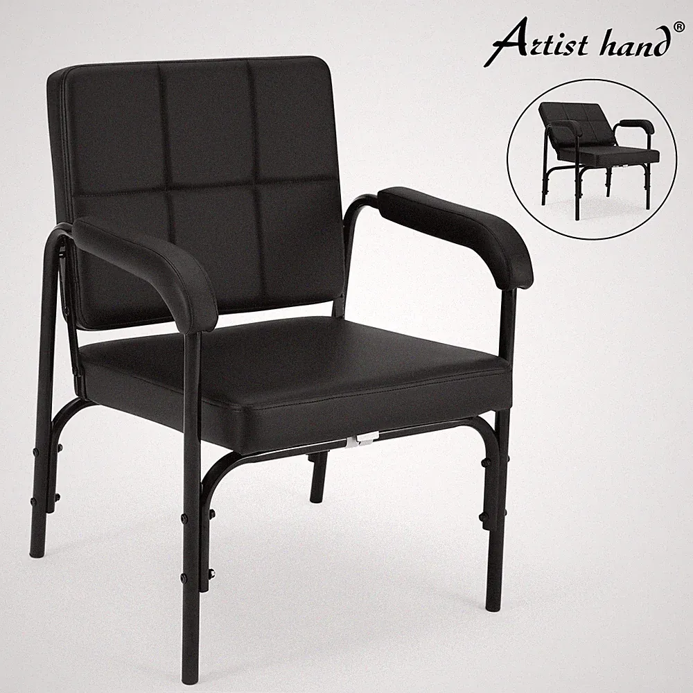 Artist Hand Black Reclining Barber Shampoo Chair Salon Spa Beauty Hair Styling
