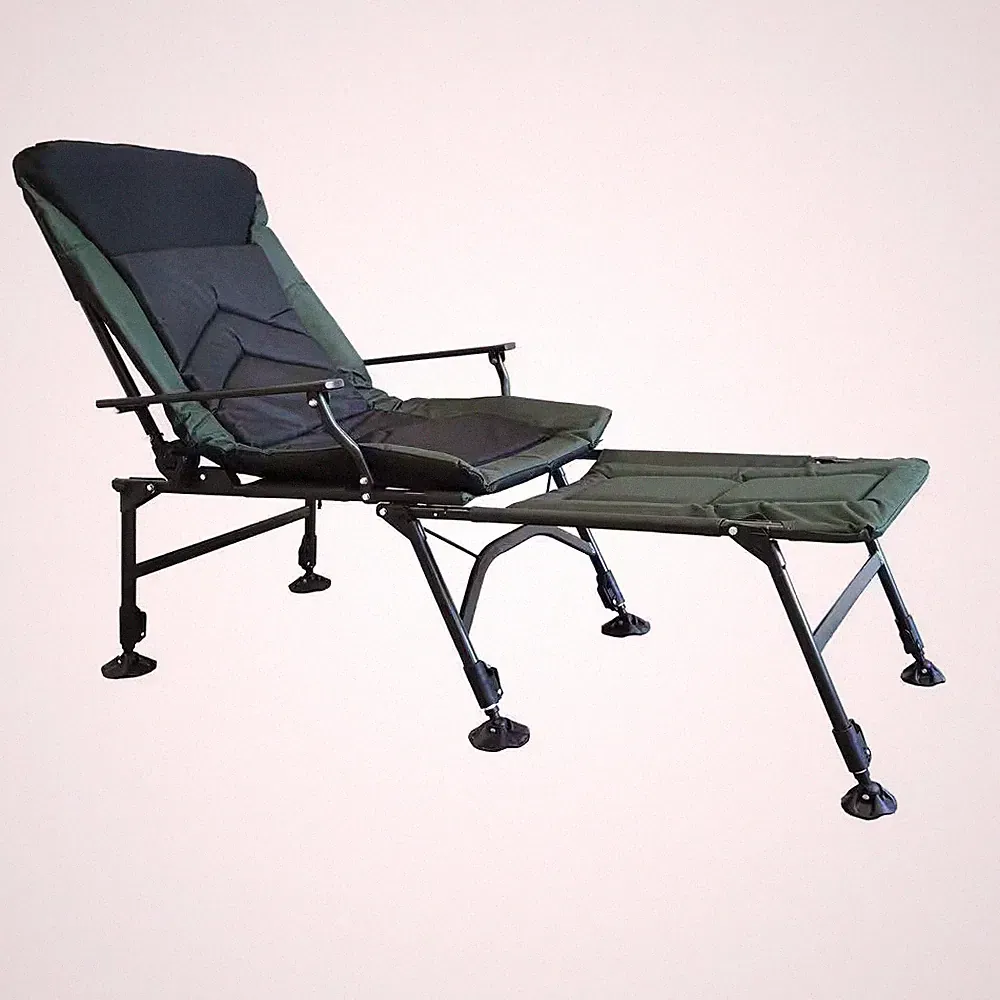 Black Oxford Fabric Outdoor Camping Chair with Adjustable Backrest