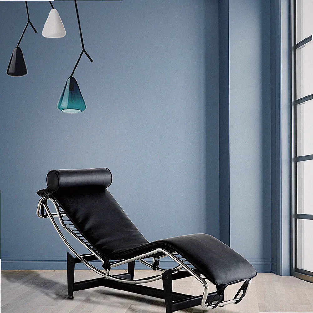 Lounge Chaise Chair Lounge Recliner Lazy Sofa Real Leather stainless Steel US