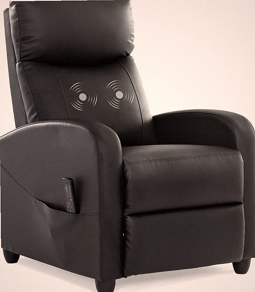 Massage Recliner Chair with Lumbar Support - Adjustable PU Leather Seating