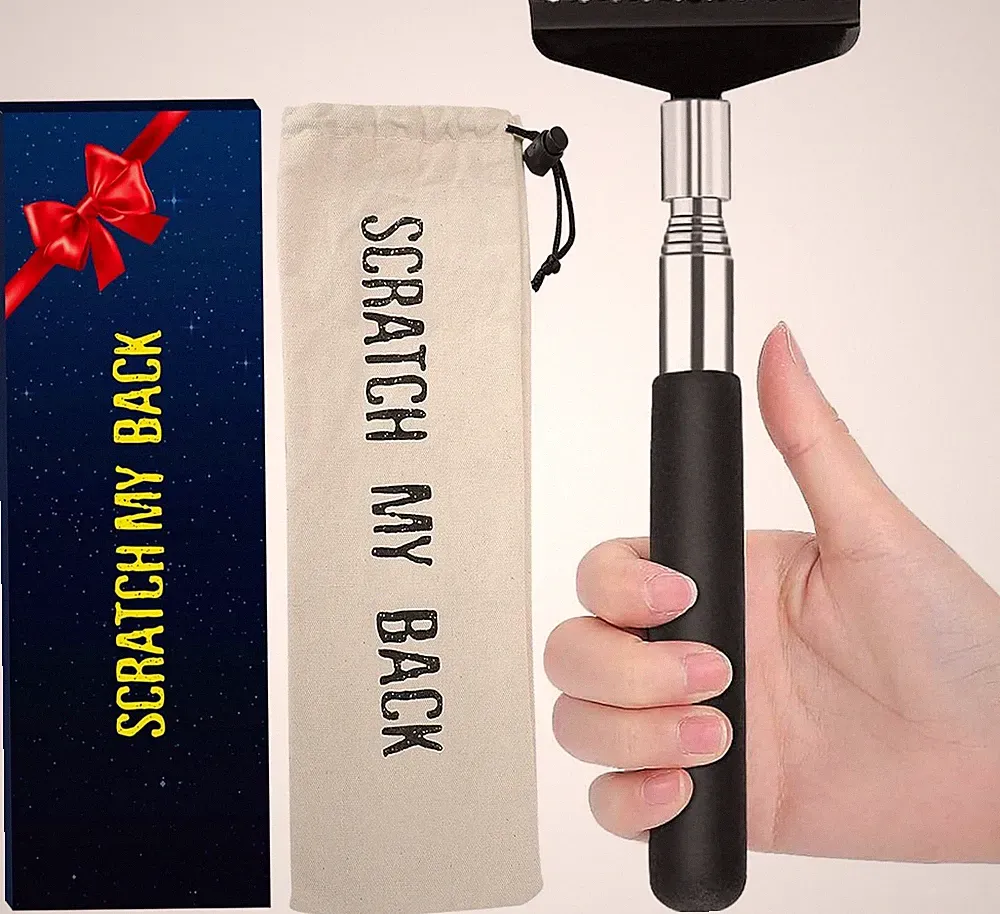 Oversized Portable Extendable Back Scratcher Upgraded Metal Stainless Steel Tel