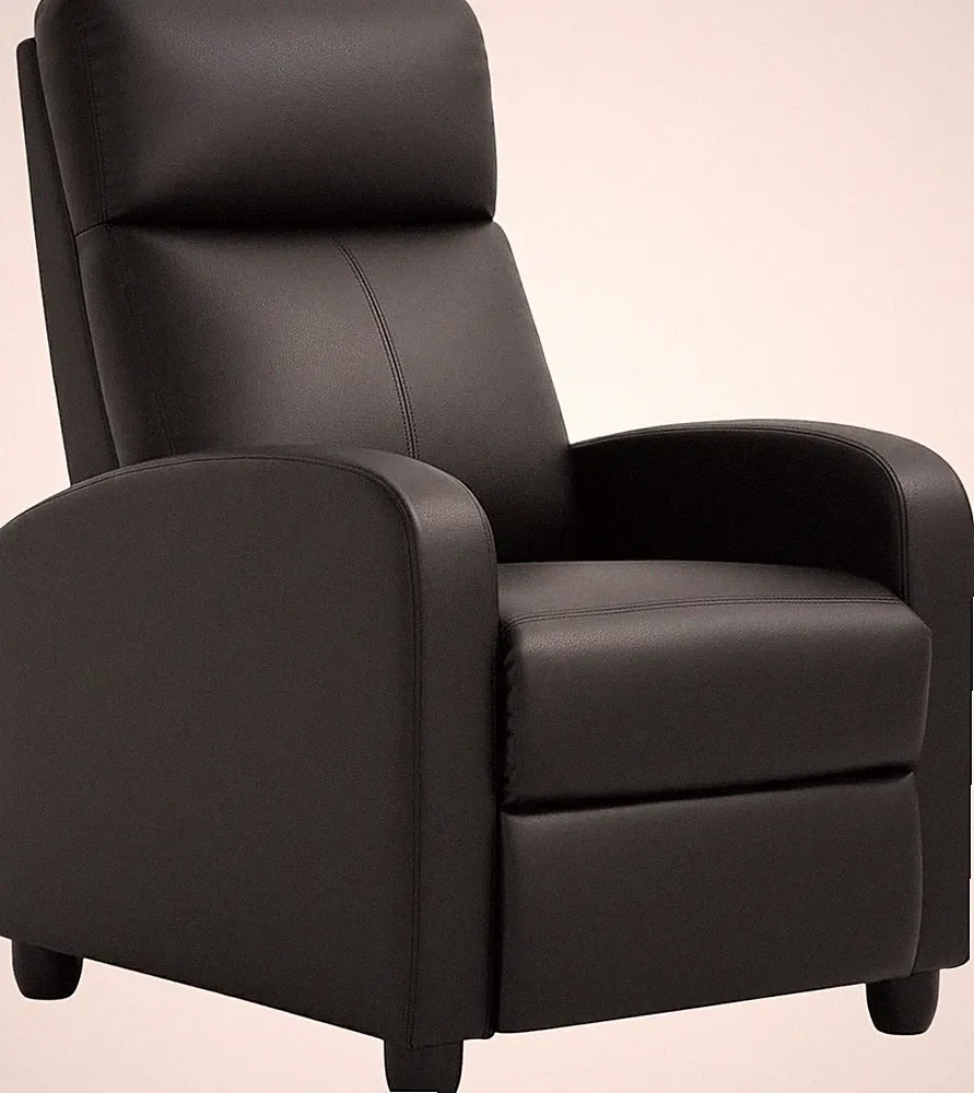Recliner Chair with Adjustable Backrest & Footrest, PU Leather Armchair with Lum